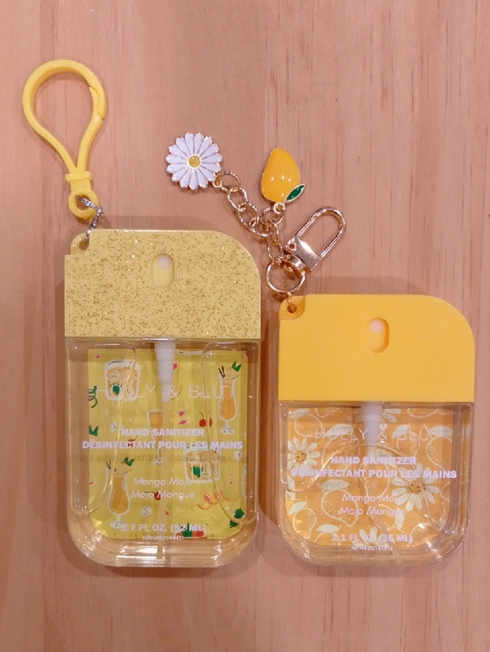 Set 2 Holly & Blu Hand Sanitizer Spray Mango Mojo Purse Travel